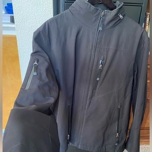 TUMI Tech Black 100% Polyester Full Zip Ski Snowboard Coat Winter Jacket Men's L